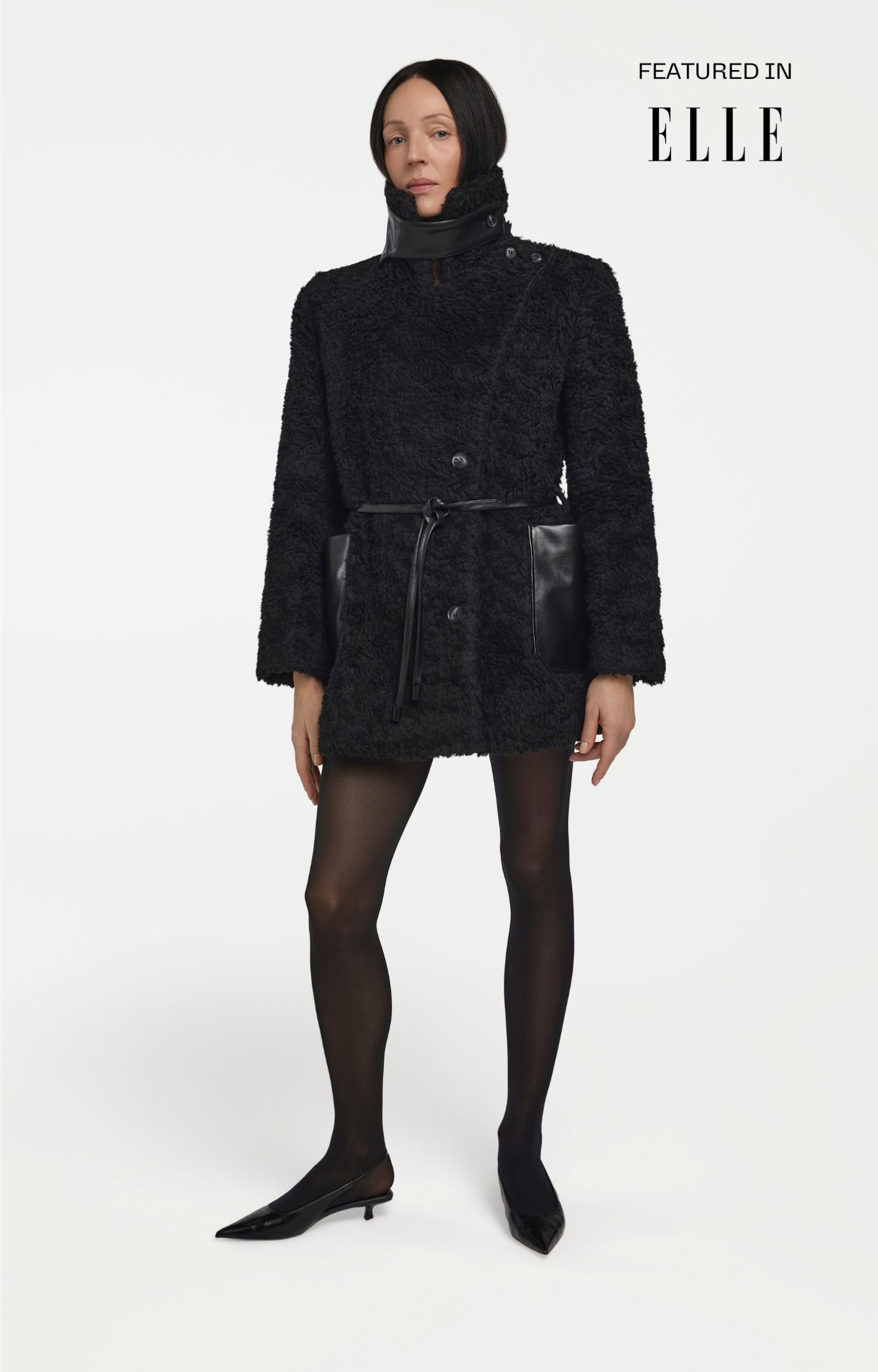 Flax-based Women's Fur Coat - Balsais Wolfie Sustainable plant-based fur coat made from flax material by Balsais