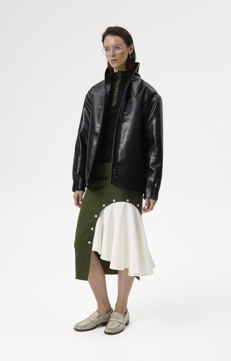 Olive-based Leather Jacket - Olea Black