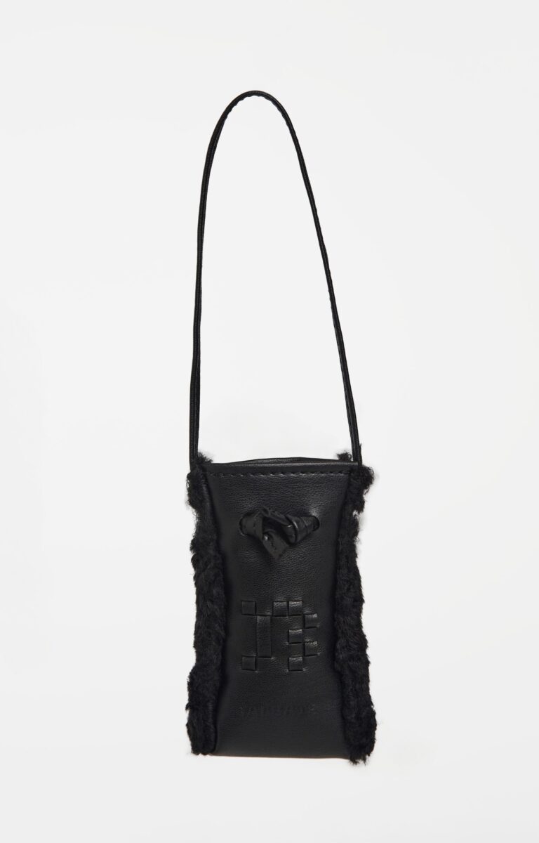 Sustainable plant-based leather pouch made from olive waste by Balsais